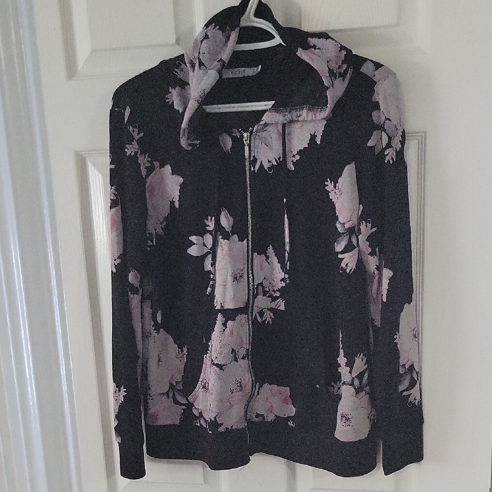 Ricki's Black Hoodie with Pink Floral Accents